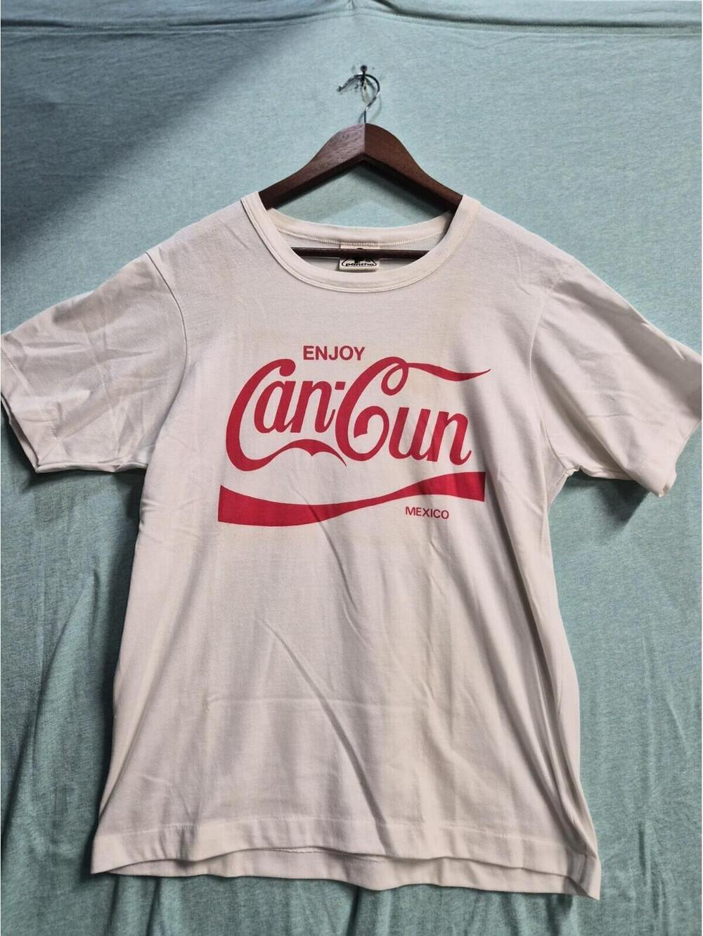 Vintage Single Stitch Enjoy Can-cun Mexico Tshirt Size XL White